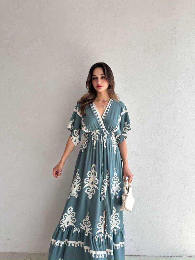 LOFTUS Maxi Elbise 2048 - Yeşil - Mooi Butik