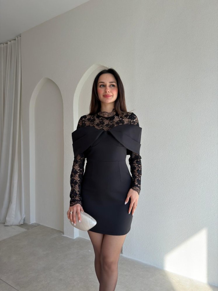 LOLLY Mini Elbise 9059 - Siyah - Mooi Butik