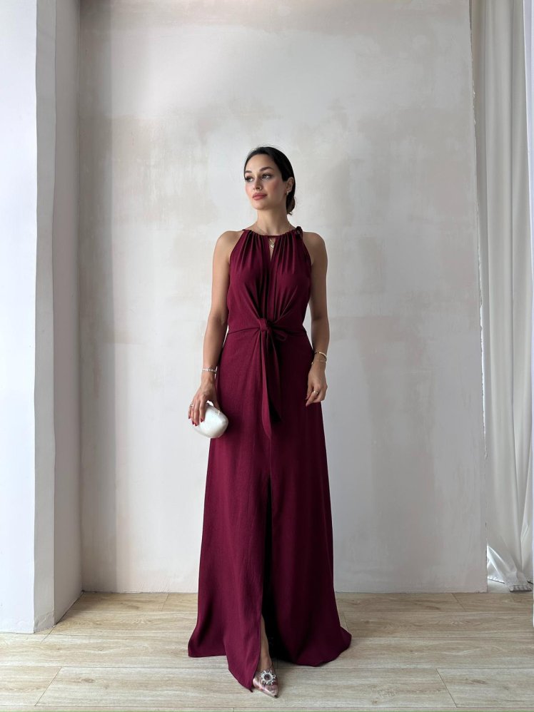 LOPEZ Maxi Elbise 8219 - Bordo - Mooi Butik