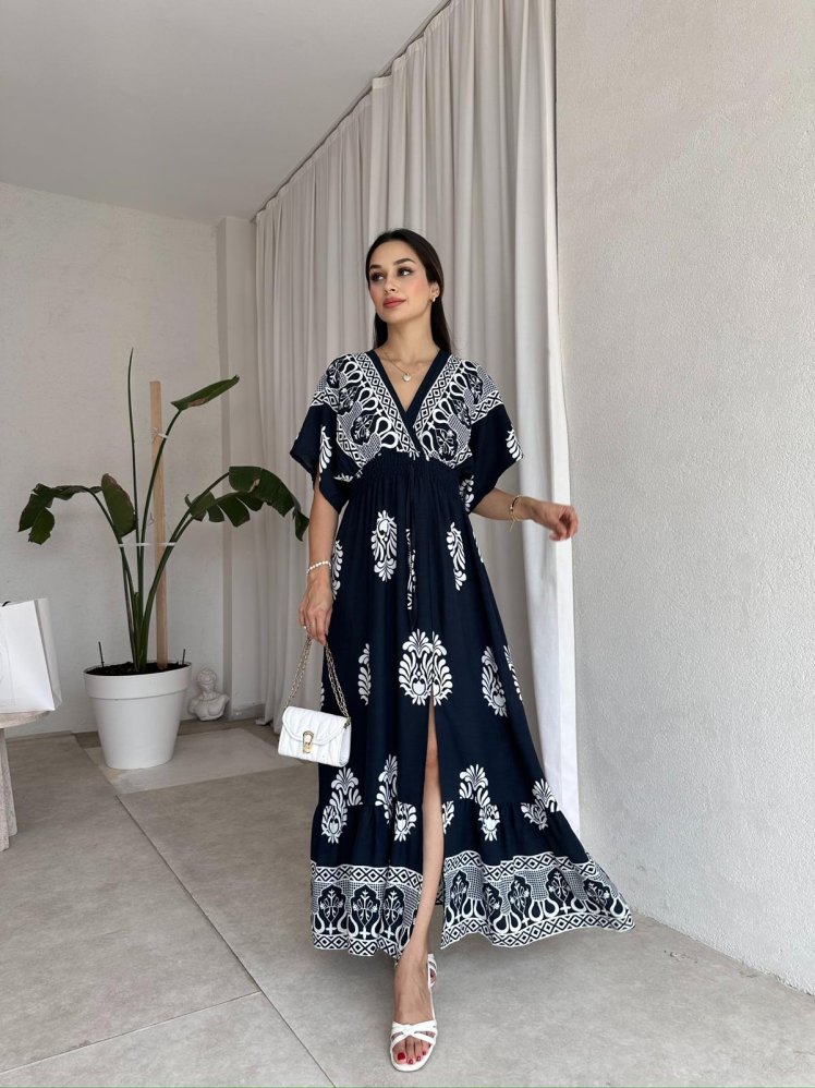 LORRY Maxi Elbise 7992 - Lacivert - Mooi Butik