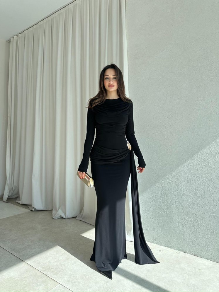  LOST Maxi Elbise 8644 - Siyah - Mooi Butik