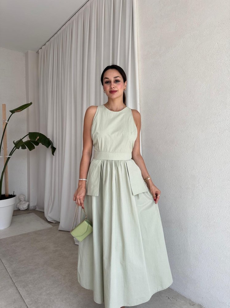 GAMORA Maxi Elbise 8239 - Mint - Mooi Butik