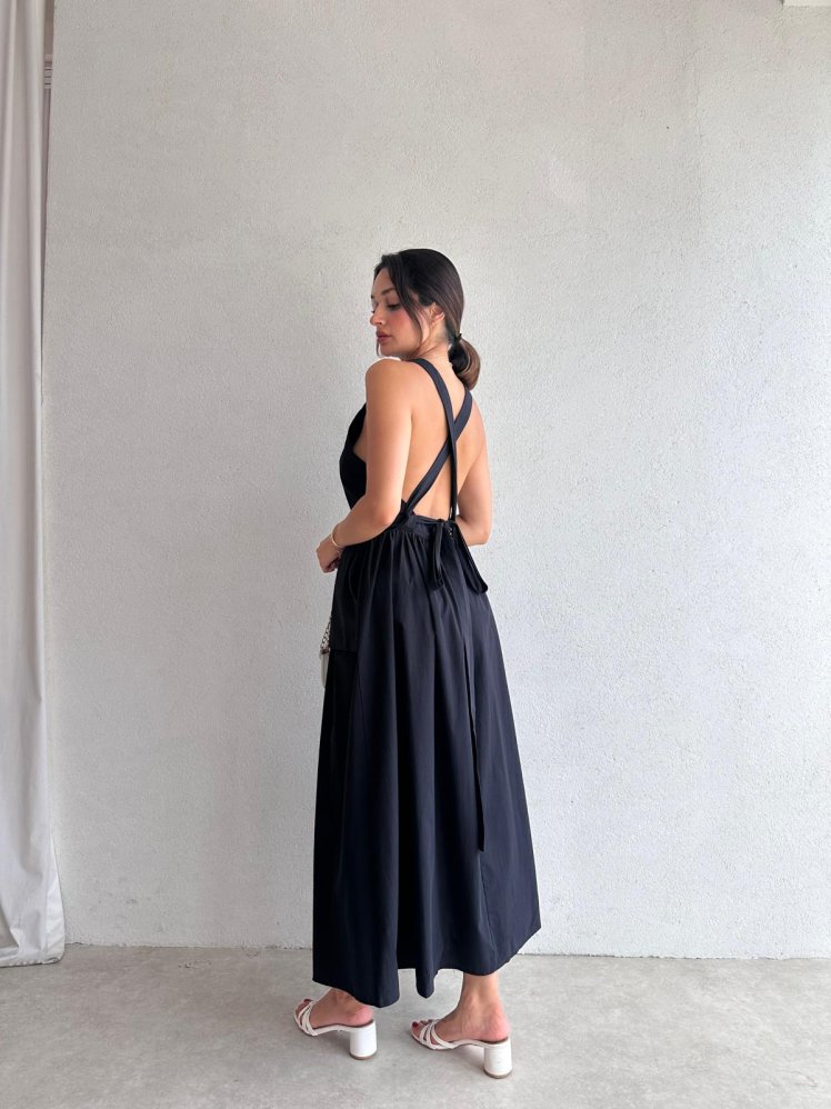 GAMORA Maxi Elbise 8239 - Siyah - Mooi Butik
