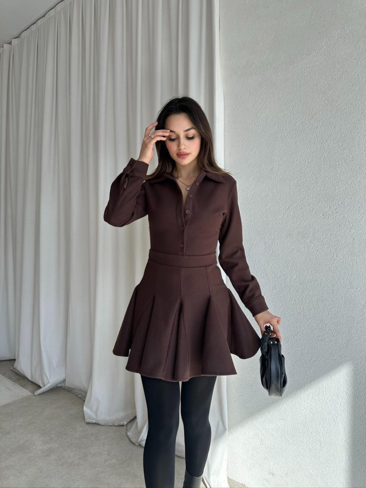 LOVENT Elbise 9935 - Acı Kahve - Mooi Butik