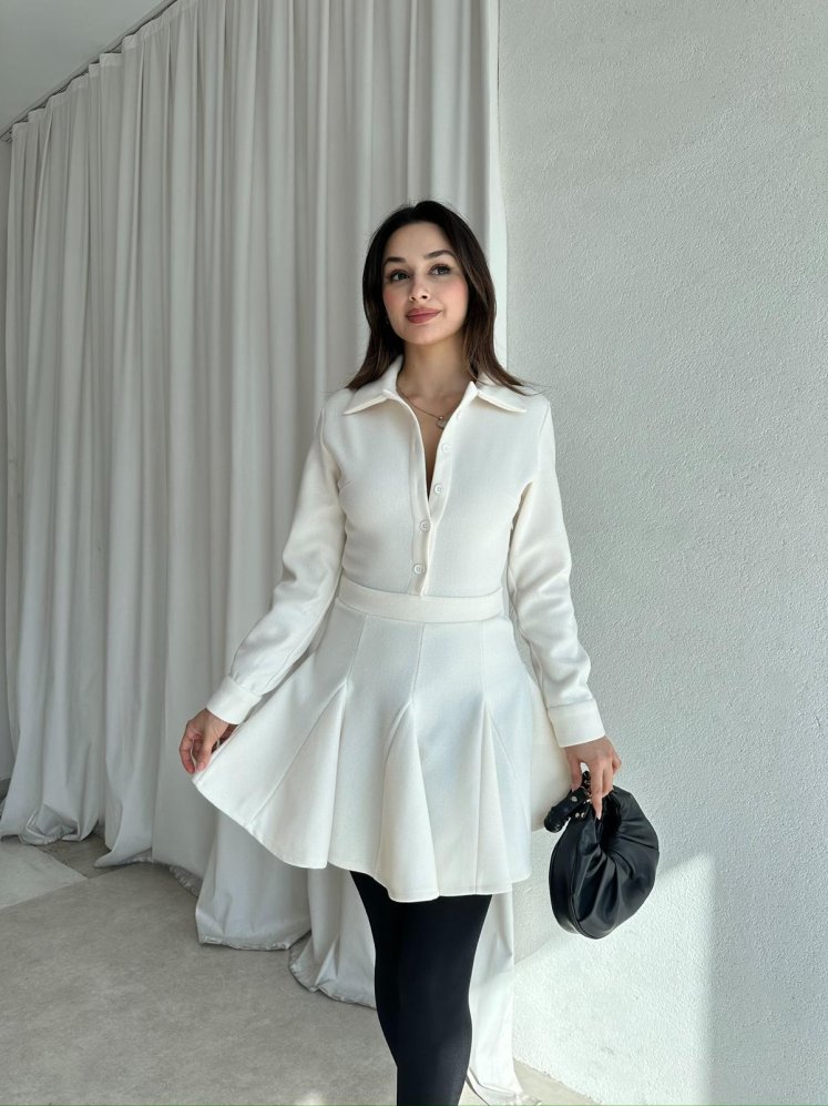 LOVENT Elbise 9935 - Beyaz - Mooi Butik