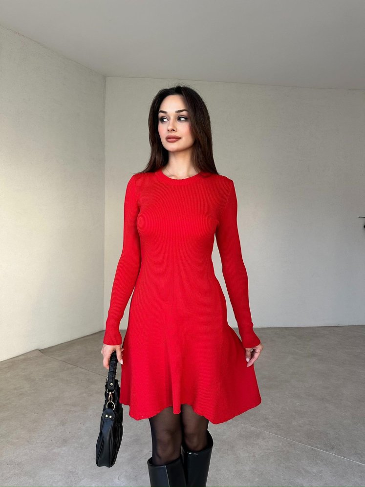 MADERNA Mini Elbise 4446 - Kırmızı - Mooi Butik