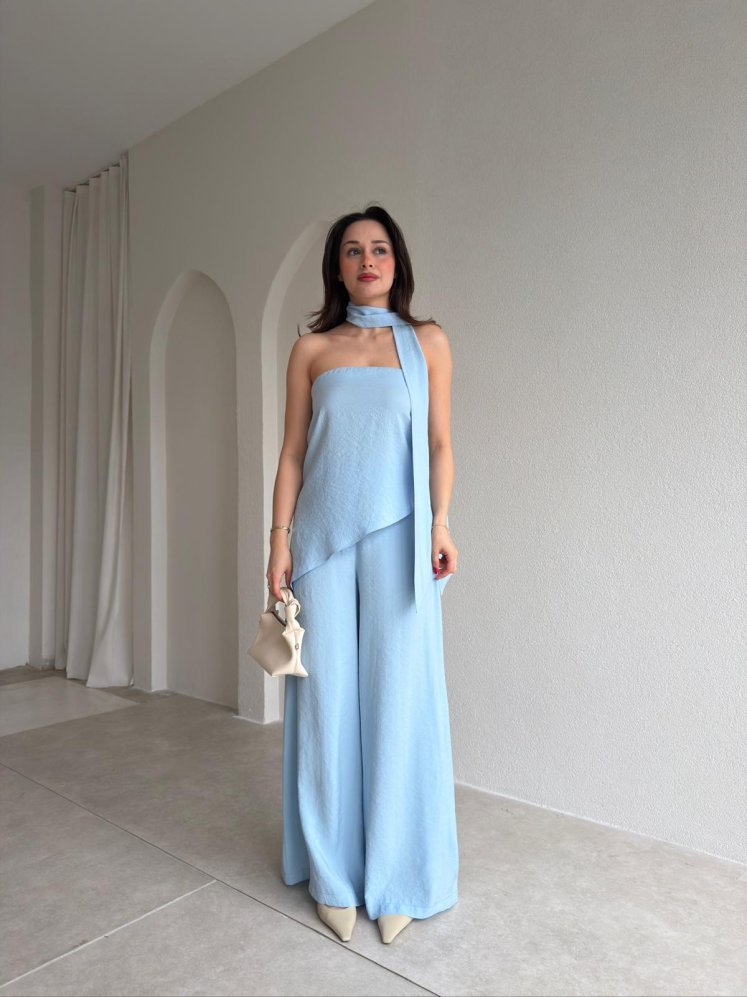 MAESTRO Fularlı Takım 9079 - Bebe Mavisi - Mooi Butik