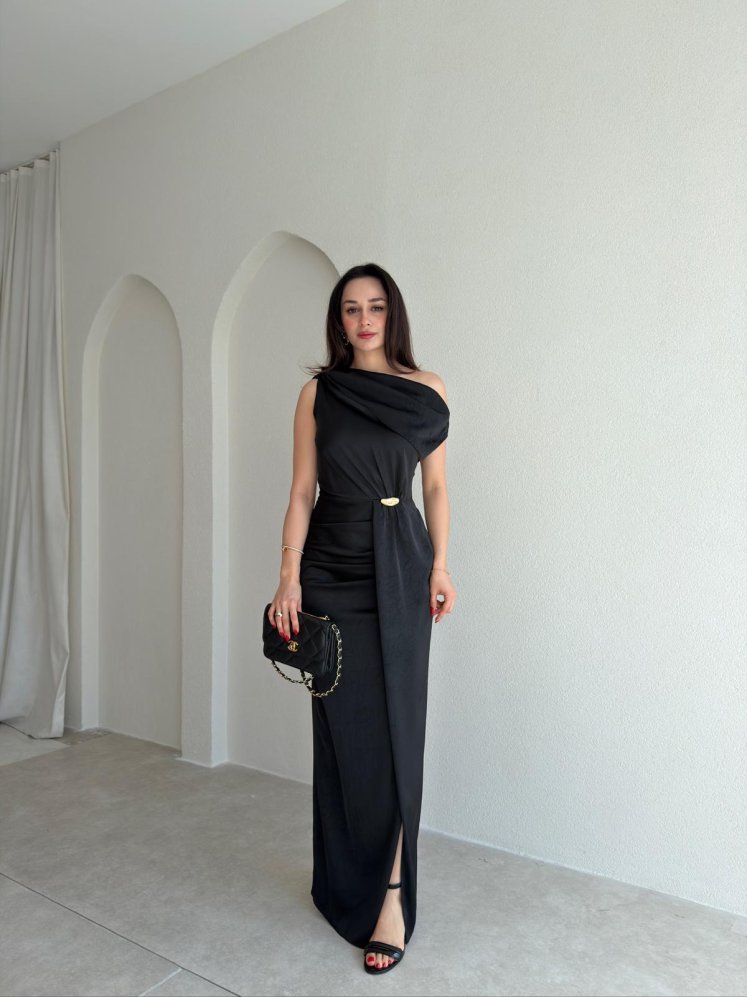 MAJA Maxi Elbise 8910 - Siyah - Mooi Butik