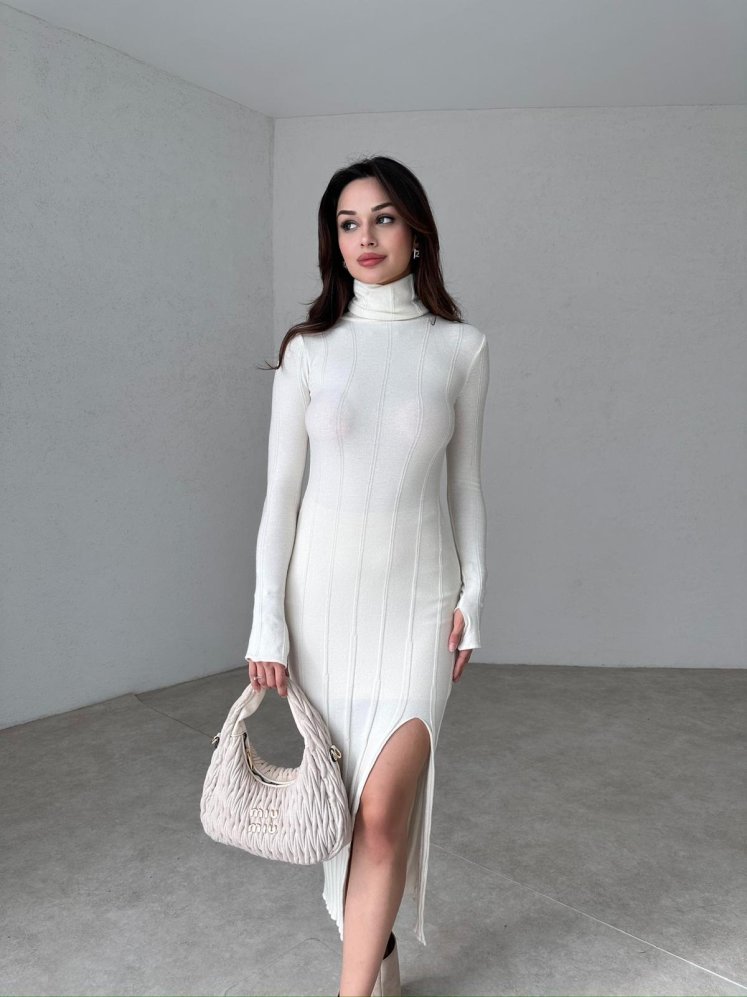 MAJELİKA Midi Elbise 1226 - Ekru - Mooi Butik