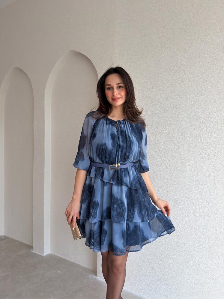 MAJORELLE Mini Elbise 9654 - Mavi - Mooi Butik