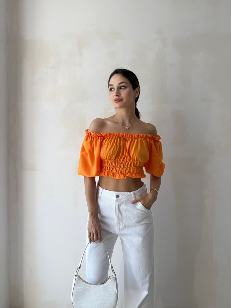 MALVİNA Crop 6621 - Turuncu - Mooi Butik