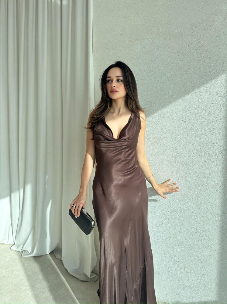 MANGA Elbise 8535 - Acı Kahve - Mooi Butik