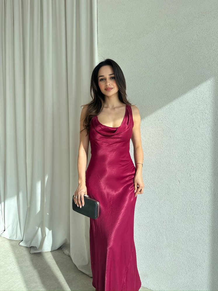 MANGA Elbise 8535 - Bordo - Mooi Butik