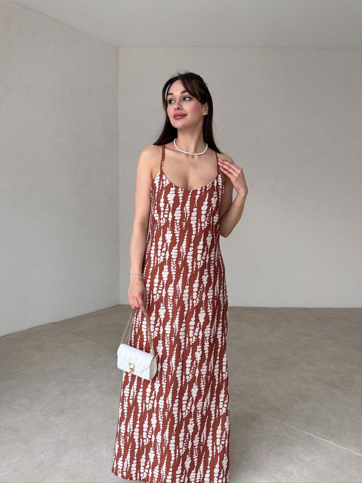 MARGO Maxi Elbise 1445 - Kiremit - Mooi Butik