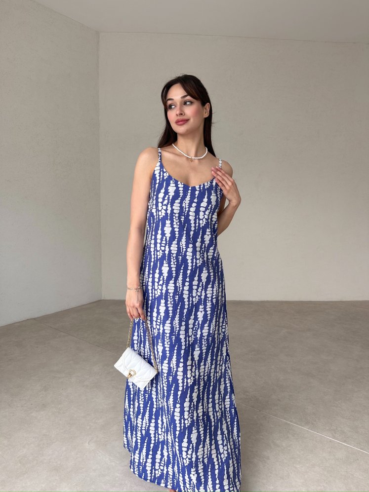 MARGO Maxi Elbise 1445 - İndigo - Mooi Butik