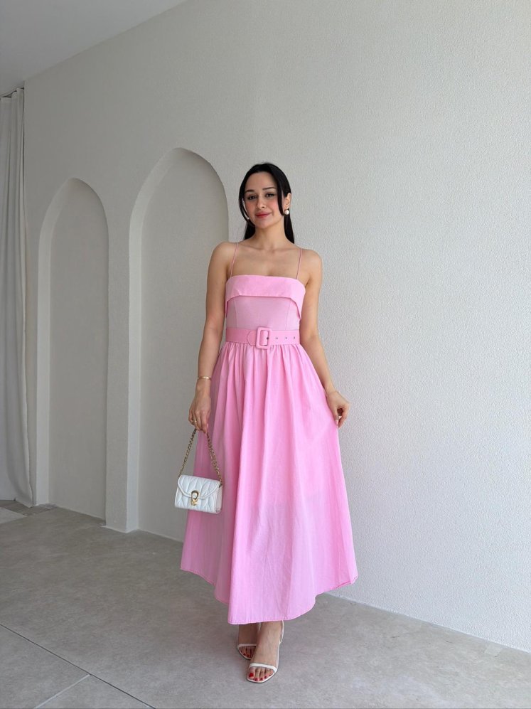 MARUN Maxi Elbise 2100 - Pembe - Mooi Butik