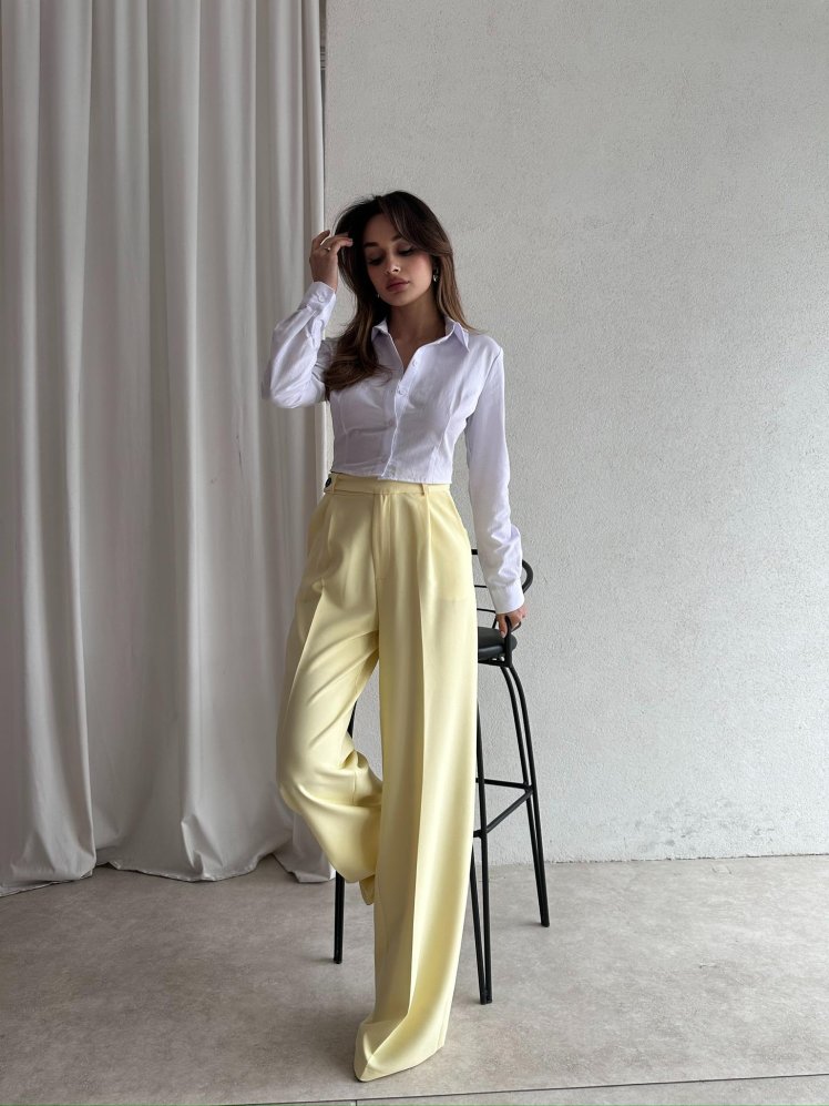 MARVİN Palazzo Pantolon 5035 - Sarı - Mooi Butik