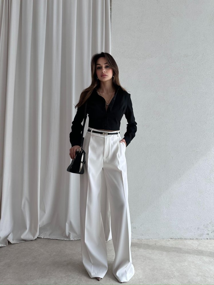 MARVİN Palazzo Pantolon 5035 - Beyaz - Mooi Butik (1)