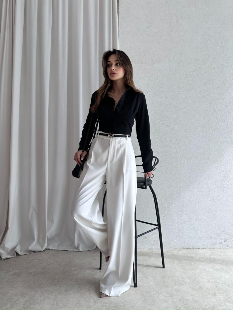 MARVİN Palazzo Pantolon 5035 - Beyaz - Mooi Butik