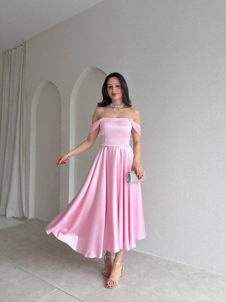 MARX Midi Elbise 3572 - Pembe - Mooi Butik