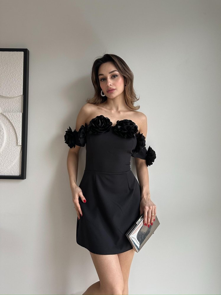 MARYSOL Mini Elbise 7665 - Siyah - Mooi Butik