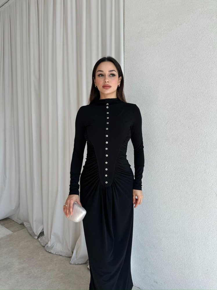 MATİLDA Maxi Elbise 8701 - Siyah - Mooi Butik