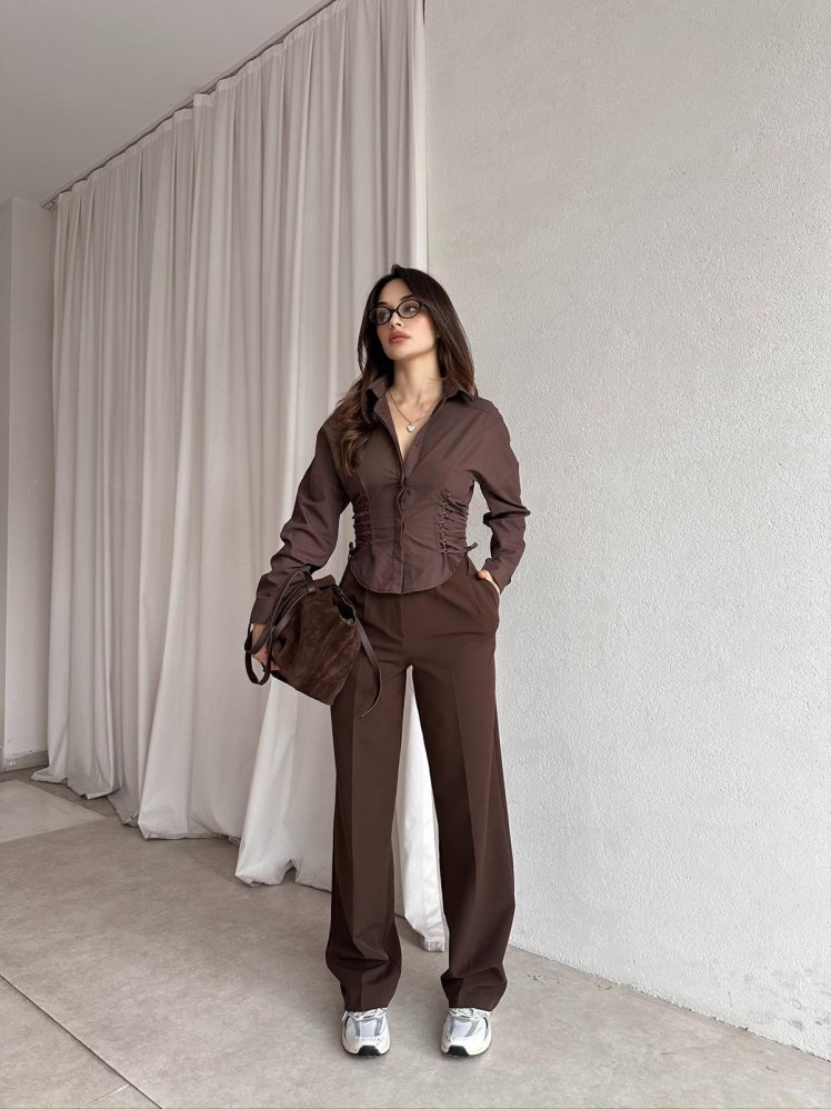 MATRİX Gömlek 8354 - Acı Kahve - Mooi Butik (1)