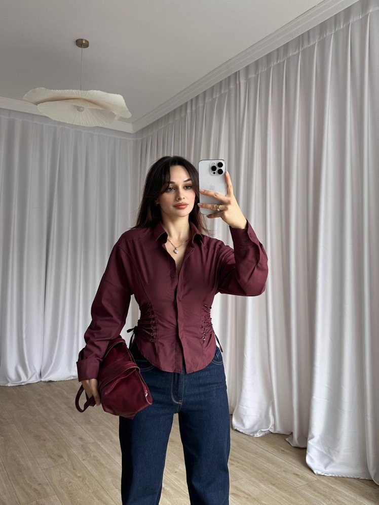 MATRİX Gömlek 8354 - Bordo - Mooi Butik