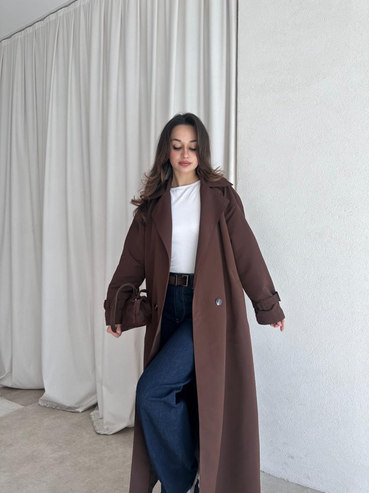 MAURO Trençkot 8567 - Acı Kahve - Mooi Butik