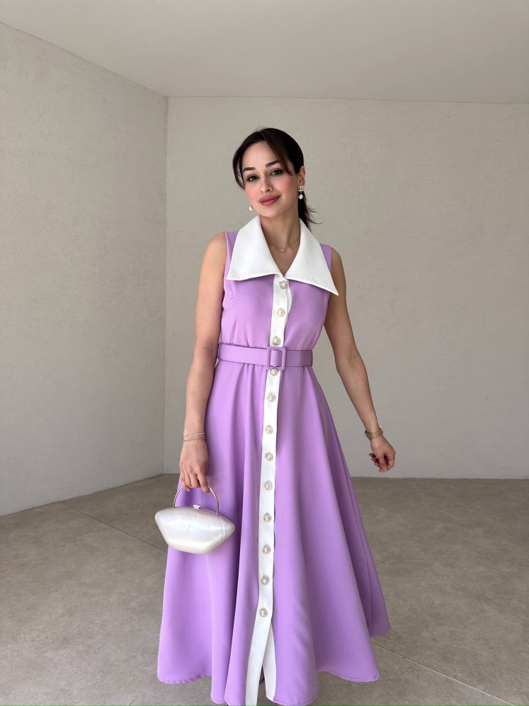 MAXWELL Midi Elbise 8083 - Lila - Mooi Butik