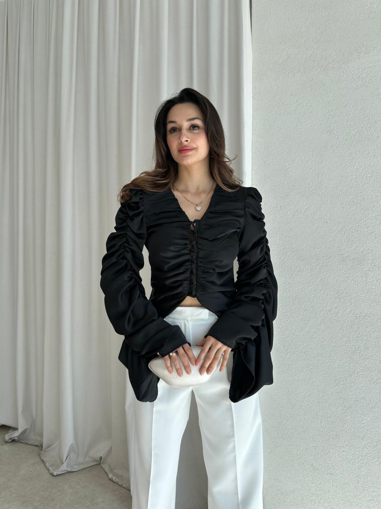 MEGHAN Bluz 8607 - Siyah - Mooi Butik