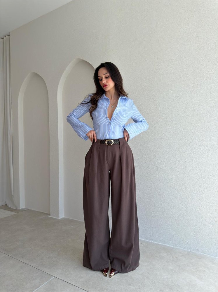 MELT Keten Pantolon 5454 - Acı Kahve - Mooi Butik