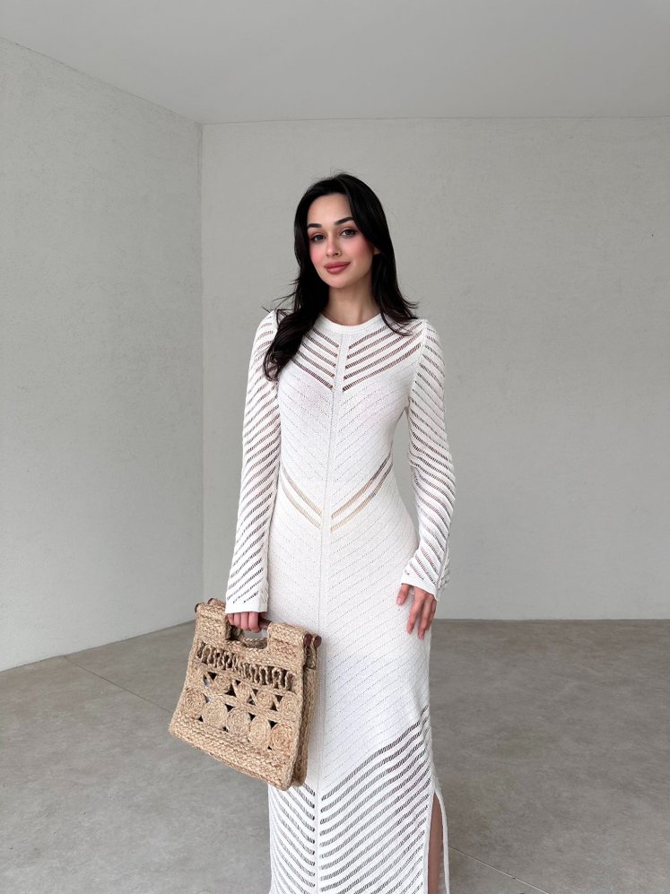 Merserize Triko Florida Elbise - Taş - Mooi