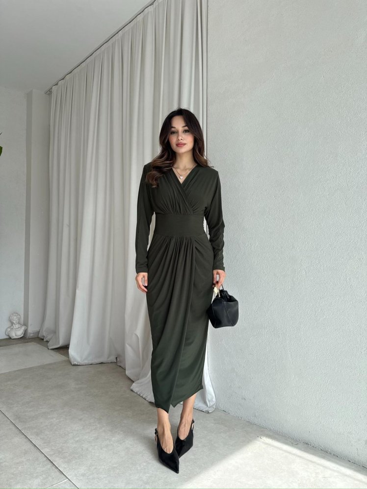 MERTA Elbise 8557 - Haki - Mooi Butik