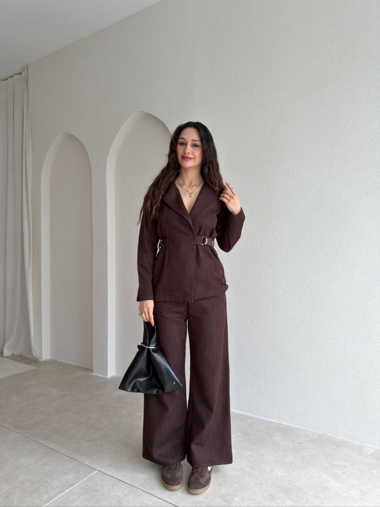 MİLTON Denim Takım 1047 - Acı Kahve - Mooi Butik