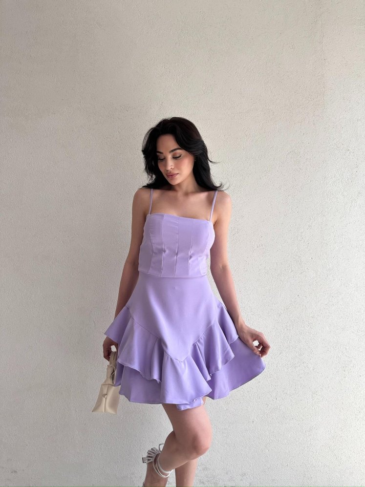 Mini PRENSES Elbise 5578 - Lila - Mooi Butik