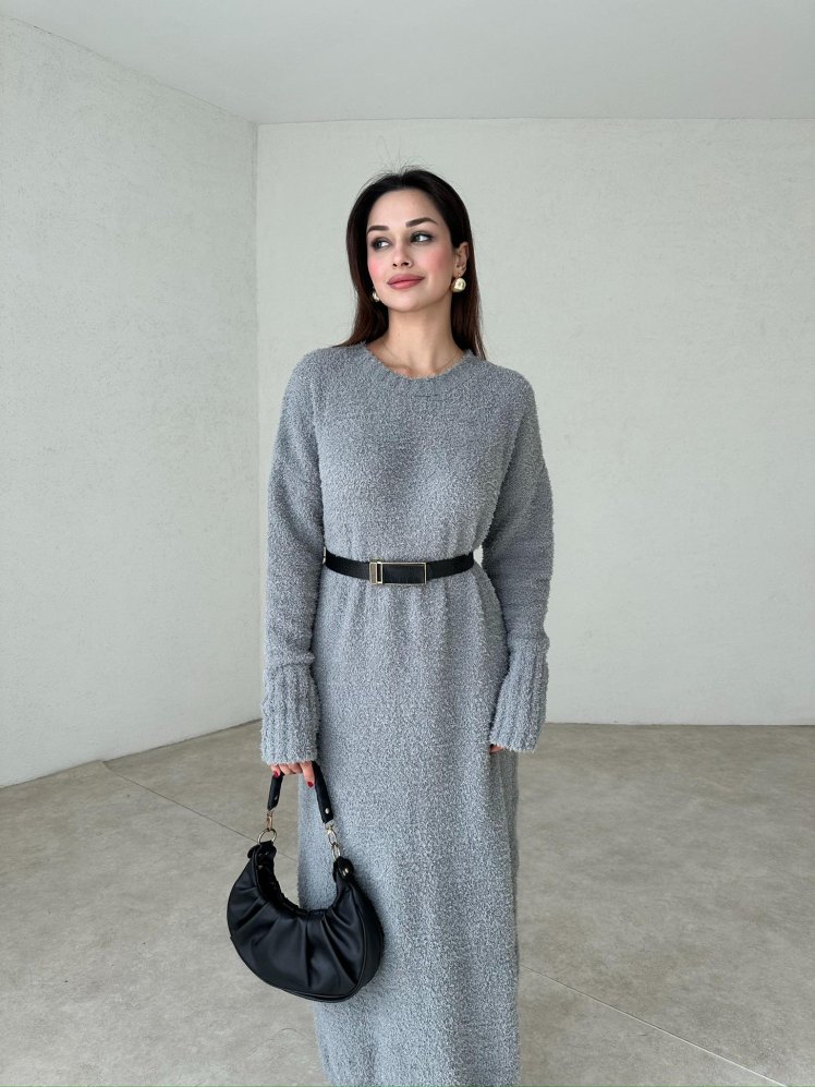 MİRABELLA Maxi Elbise 7889 - Gri - Mooi Butik