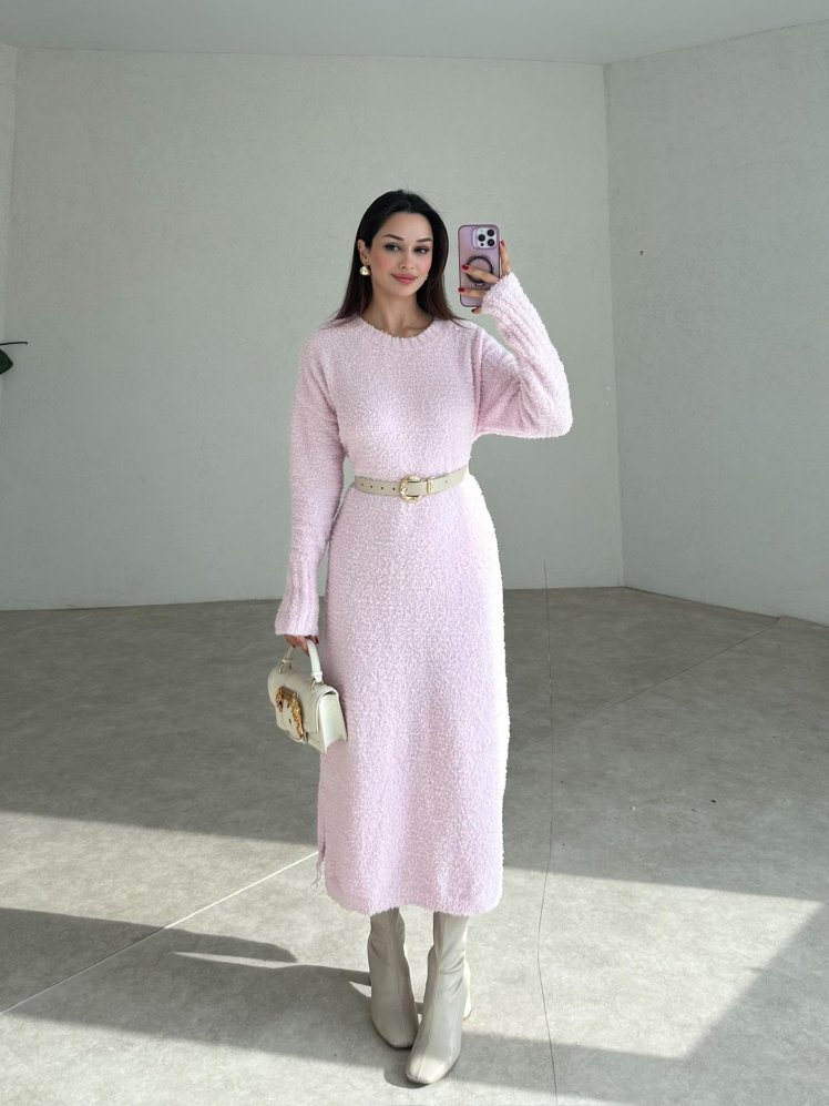 MİRABELLA Maxi Elbise 7889 - Pembe - Mooi Butik