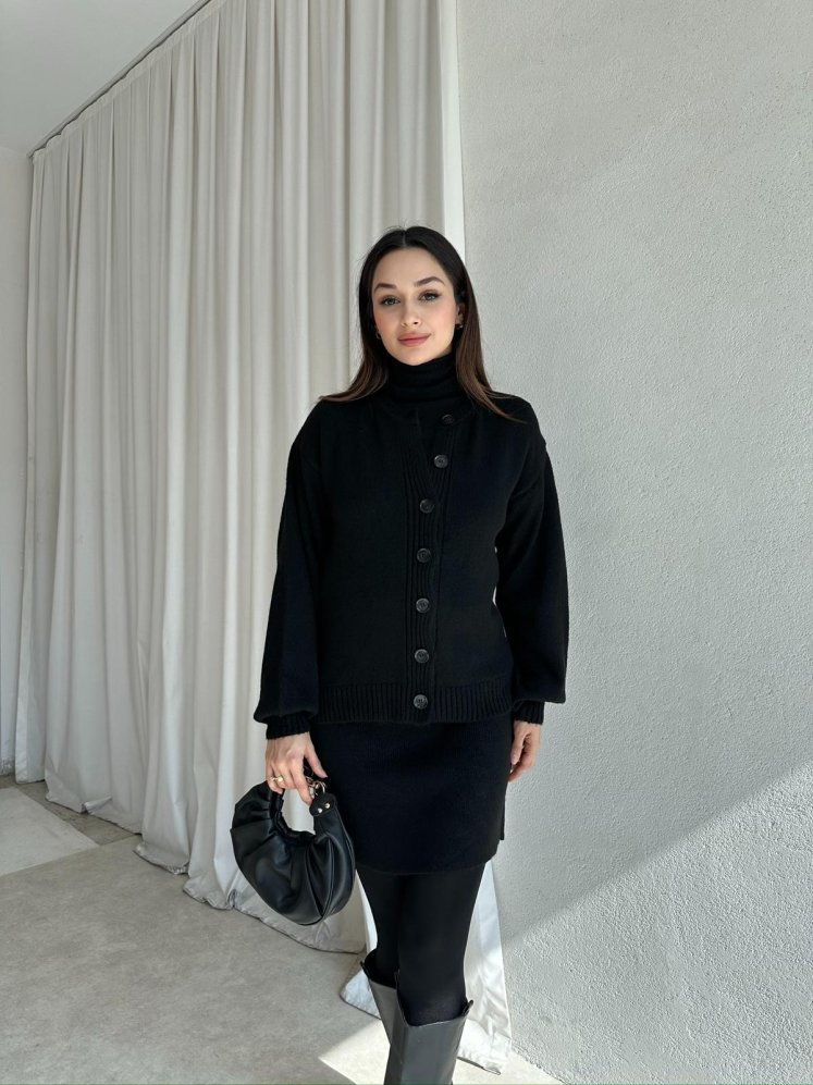 MİRELA Triko Takım 8272 - Siyah - Mooi Butik