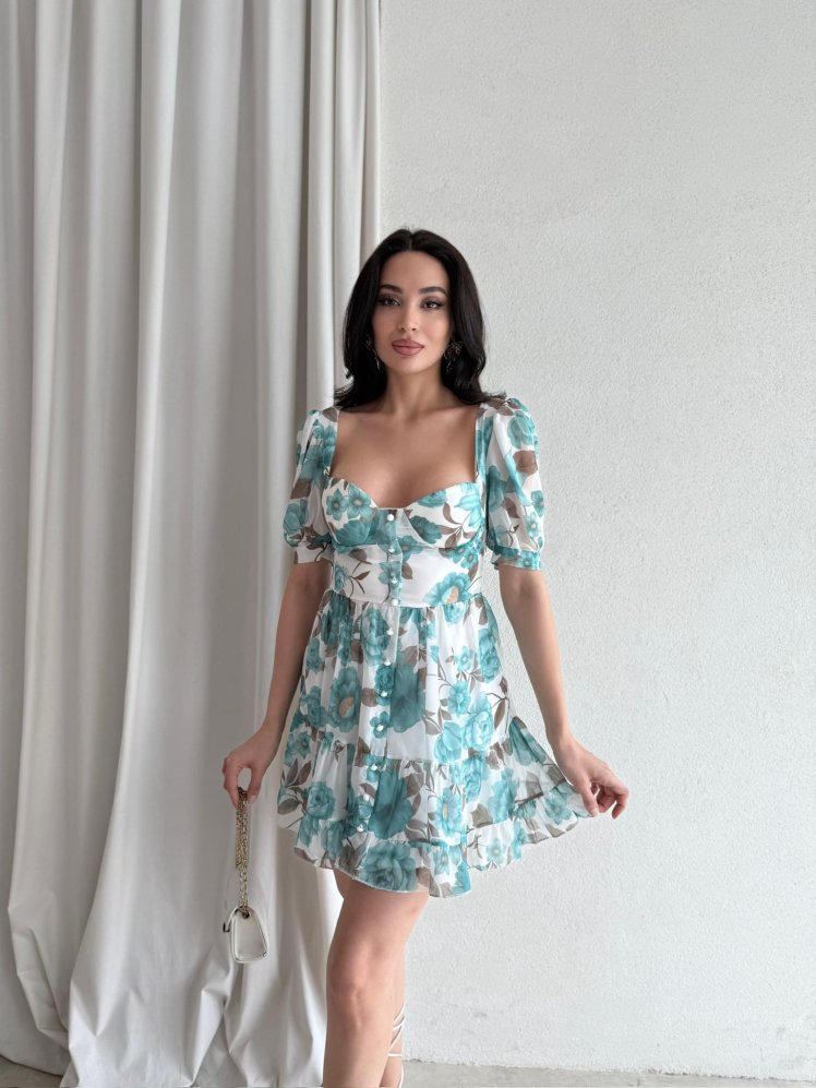 MİTA Mini Elbise 3902 - Yeşil - Mooi Butik