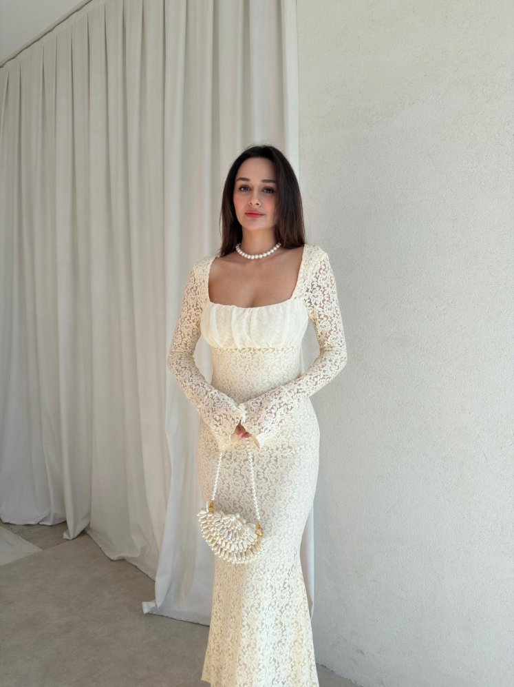 MONTANA Midi Elbise 5978 - Ekru - Mooi Butik