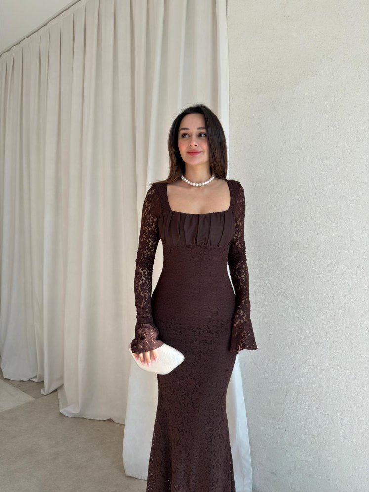 MONTANA Midi Elbise 5978 - Acı Kahve - Mooi Butik