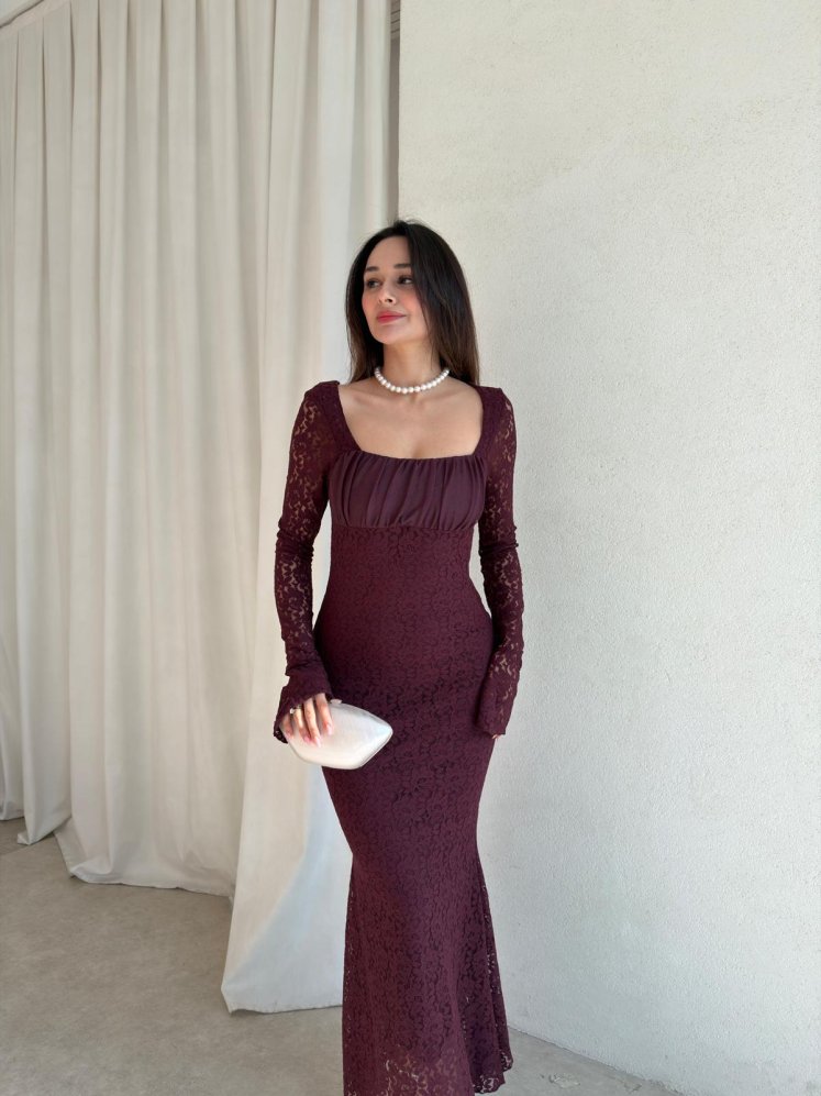 MONTANA Midi Elbise 5978 - Mürdüm - Mooi Butik