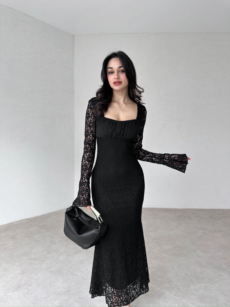 MONTANA Midi Elbise 5978 - Siyah - Mooi Butik