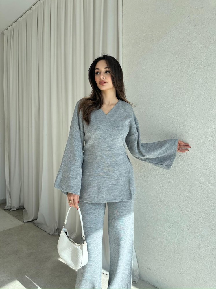 MOON Triko Takım 8650 - Gri - Mooi Butik