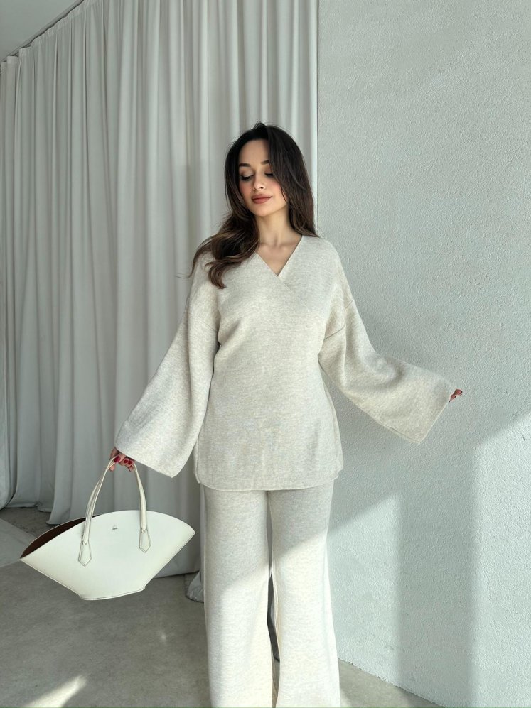 MOON Triko Takım 8650 - Taş - Mooi Butik