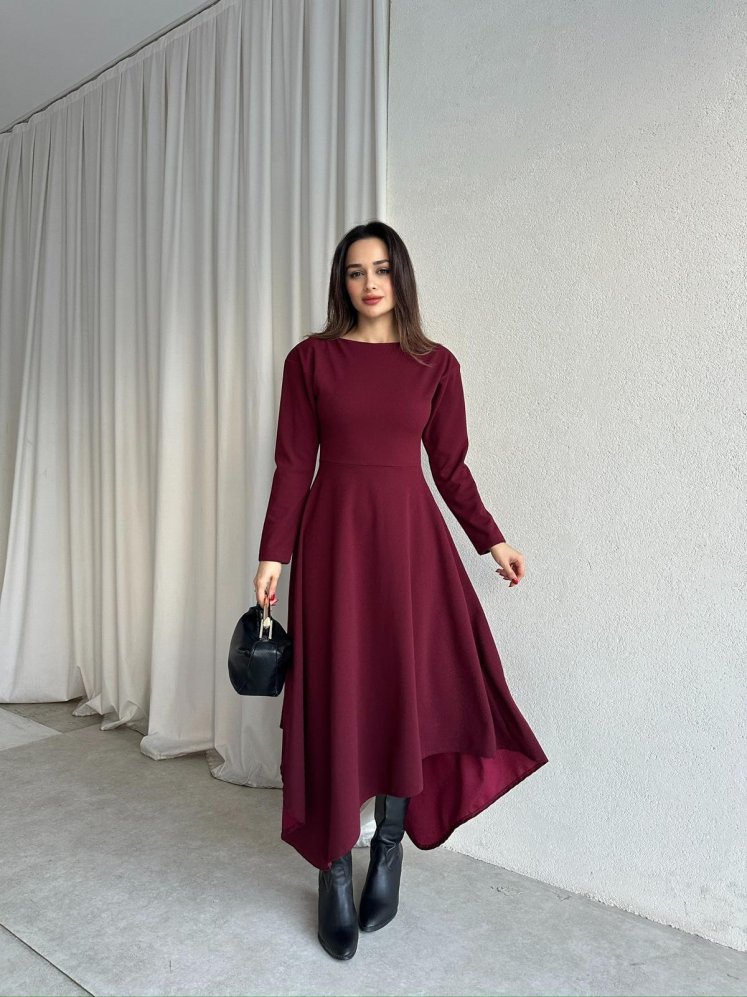 MORATA Midi Elbise 8517 - Bordo - Mooi Butik