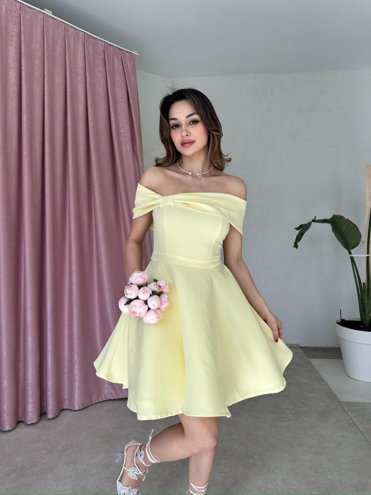MORENO Mini Elbise 5032 - Sarı - Mooi Butik