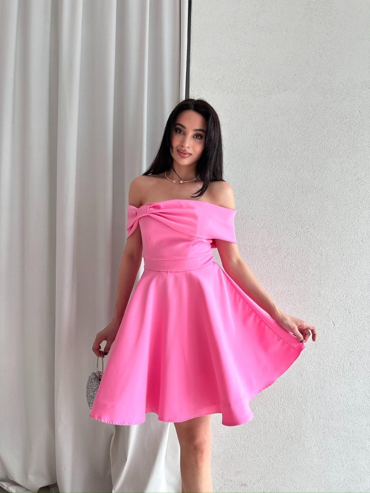 MORENO Mini Elbise 5032 - Pembe - Mooi Butik