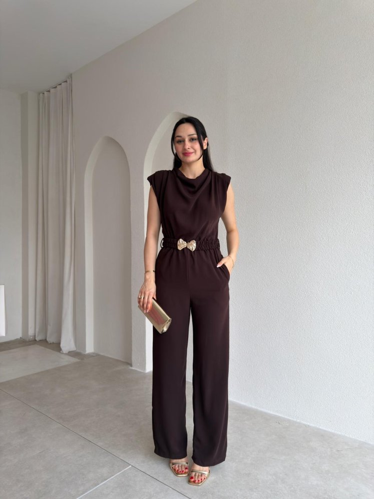 MORRİS Kemerli Tulum 4207 - Acı Kahve - Mooi Butik